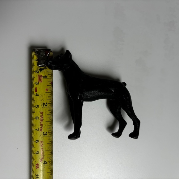 Black wrought iron metal doberman/or Great Dane small dog statue - Picture 6 of 14